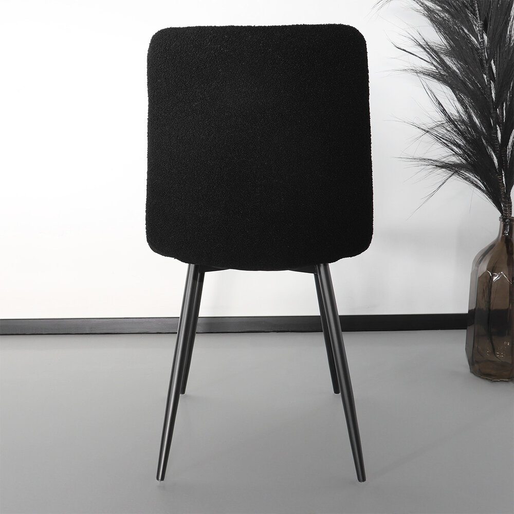 Chaise de salle à manger teddy Catoo bouclé noir