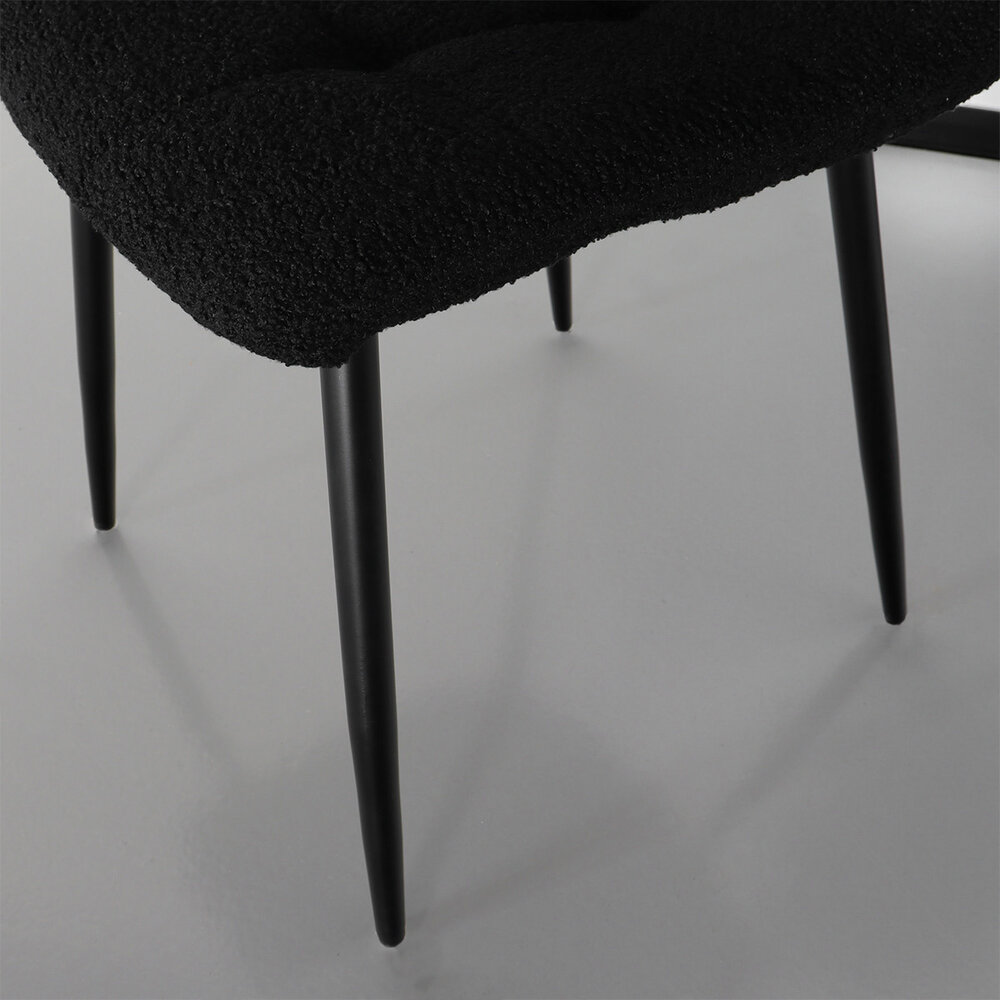 Chaise de salle à manger teddy Catoo bouclé noir
