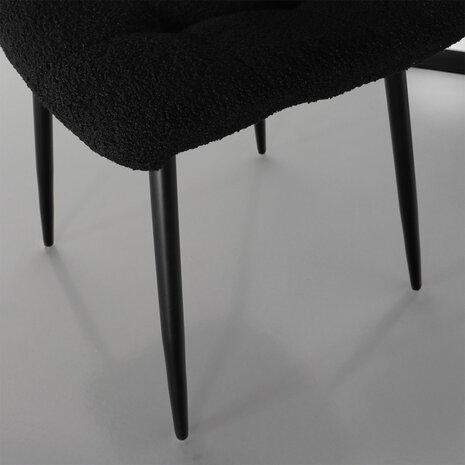 Lizzely Garden & Living Chaise de salle à manger teddy Catoo bouclé noir