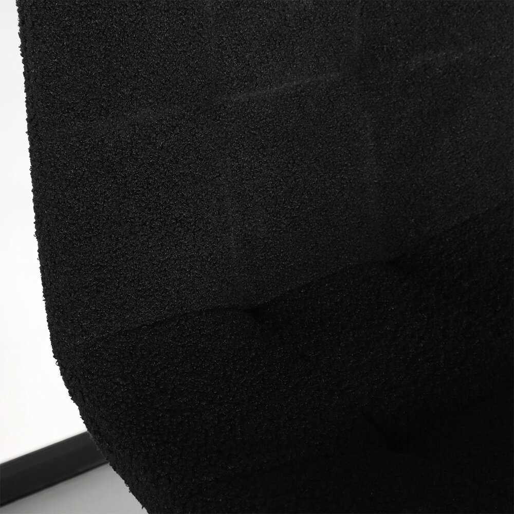 Chaise de salle à manger teddy Catoo bouclé noir