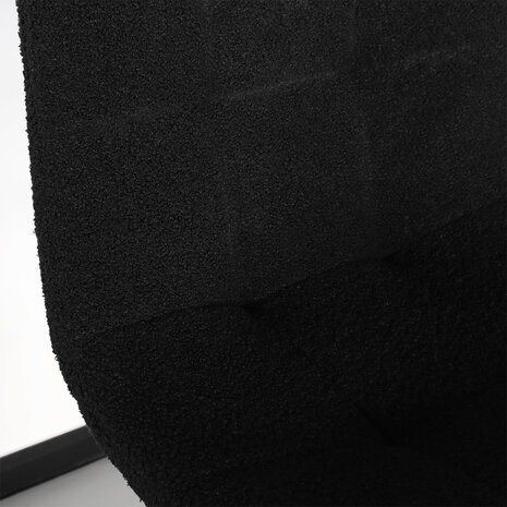 Lizzely Garden & Living Chaise de salle à manger teddy Catoo bouclé noir