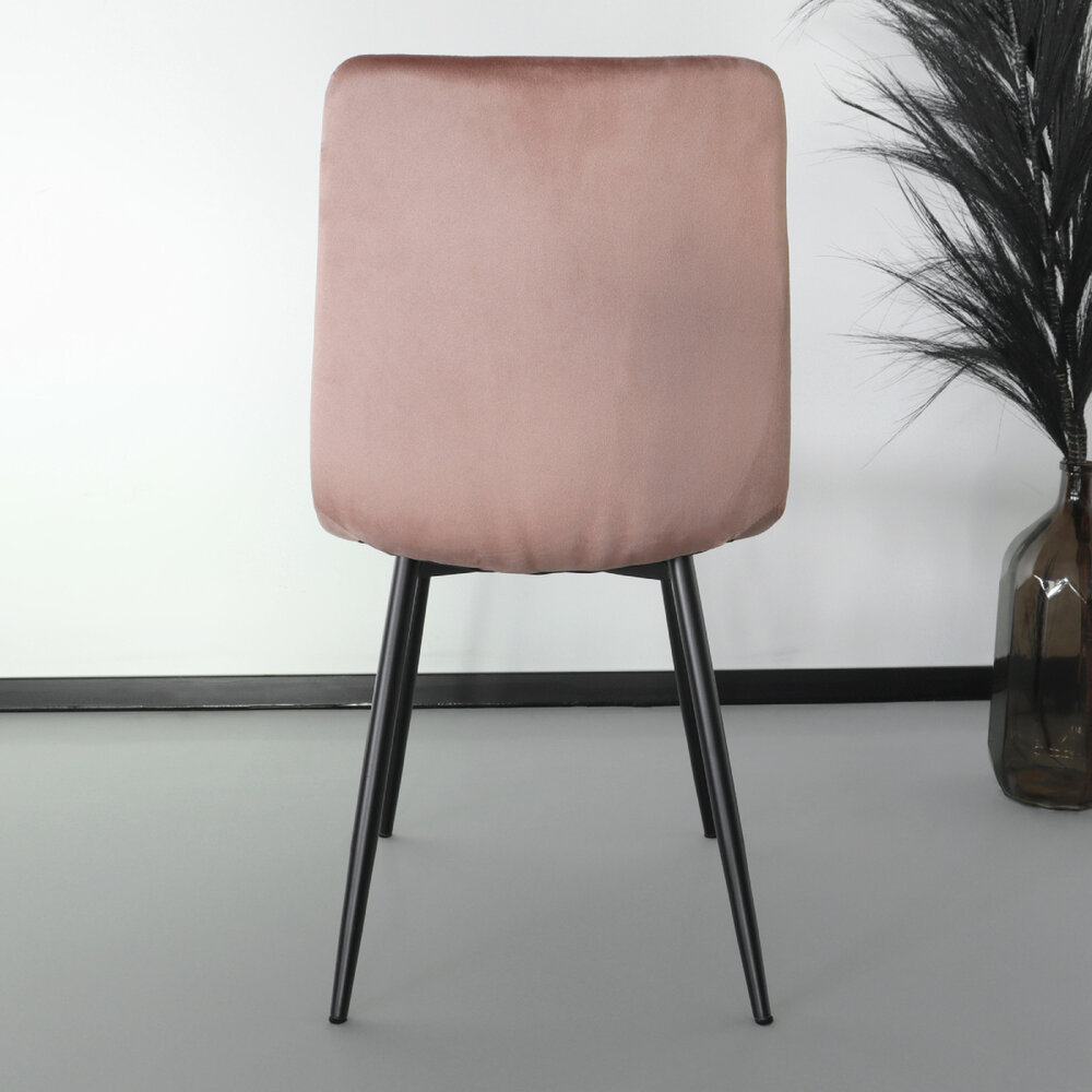 Chaise de salle à manger Catoo velours rose