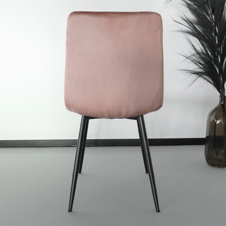 Lizzely Garden & Living Chaise de salle à manger Catoo velours rose