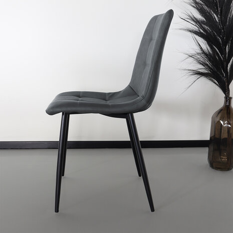 Lizzely Garden & Living Chaise de salle à manger Catoo anthracite