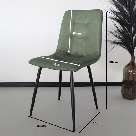 Lizzely Garden & Living Chaise de salle à manger Catoo vert foncé