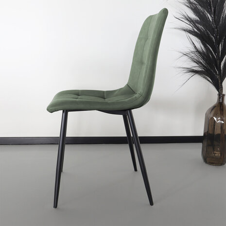 Lizzely Garden & Living Chaise de salle à manger Catoo vert foncé