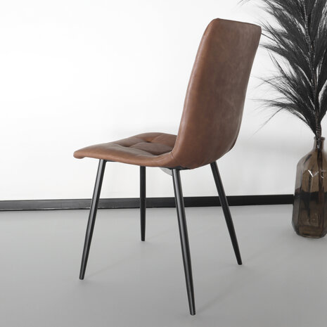 Lizzely Garden & Living Chaise de salle à manger Catoo cognac