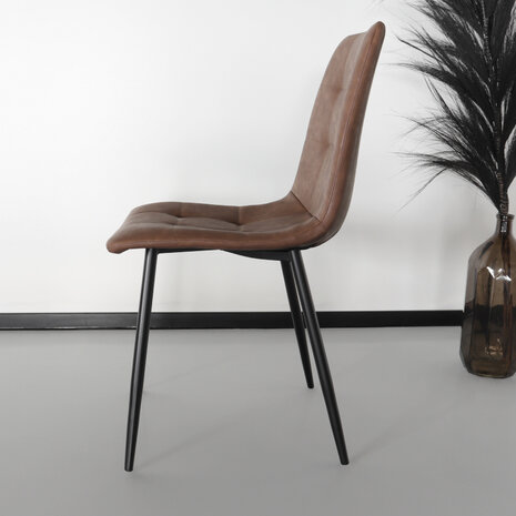 Lizzely Garden & Living Chaise de salle à manger Catoo cognac