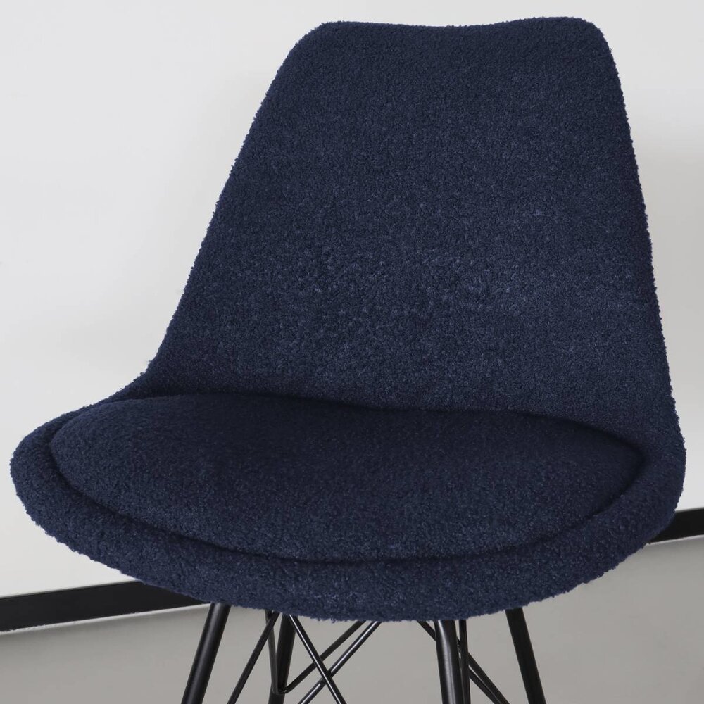 Chaise de salle à manger Viga bleu foncé teddy