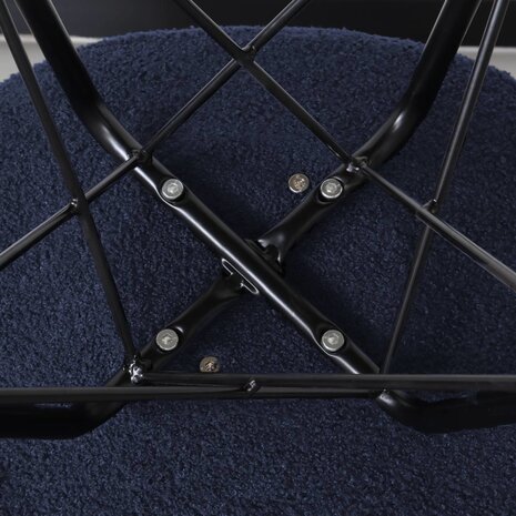 Lizzely Garden & Living Chaise de salle à manger Viga bleu foncé teddy