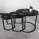 Lizzely Garden & Living Table basse Jaell en 3 parties en bois de manguier noir style industriel Lizzely Garden & Living Table basse Jaell en 3 parties en bois de manguier noir style industriel
