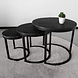 Lizzely Garden & Living Table basse Jaell en 3 parties en bois de manguier noir style industriel Lizzely Garden & Living Table basse Jaell en 3 parties en bois de manguier noir style industriel