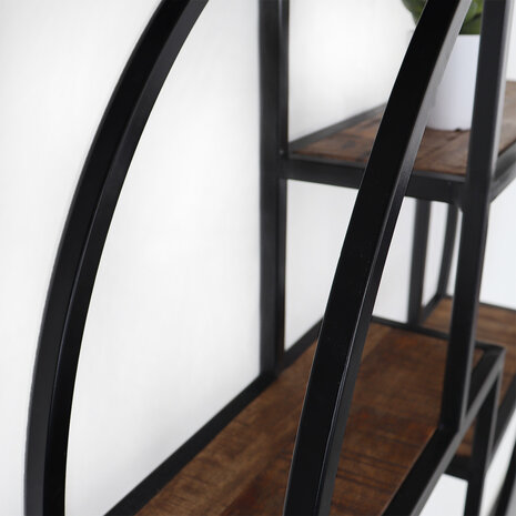 Lizzely Garden & Living Etagère murale Maxime industriel 76cm en bois de manguier et métal décoration murale