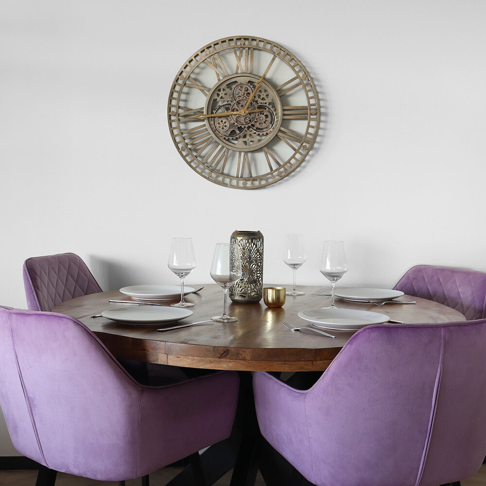 Horloge murale Gill industrielle dorée à chiffres romains Horloge murale Gill industrielle dorée à chiffres romains