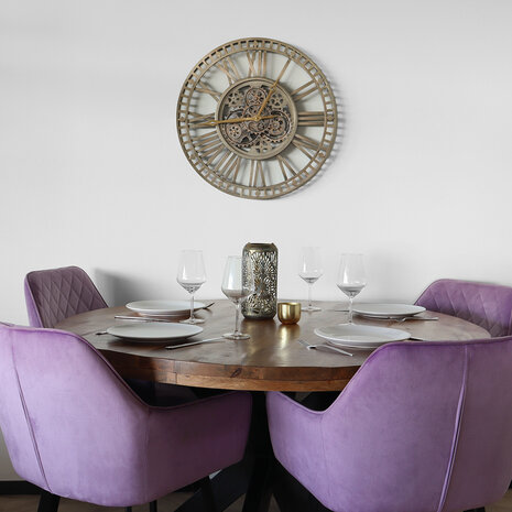 Lizzely Garden & Living Horloge murale Gill industrielle dorée à chiffres romains Lizzely Garden & Living Horloge murale Gill industrielle dorée à chiffres romains