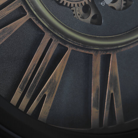 Lizzely Garden & Living Horloge murale industrielle Lois noir avec chiffres romains décoration murale