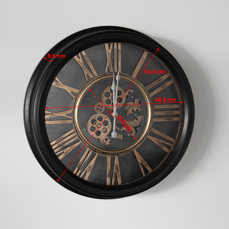 Lizzely Garden & Living Horloge murale industrielle Lois noir avec chiffres romains décoration murale