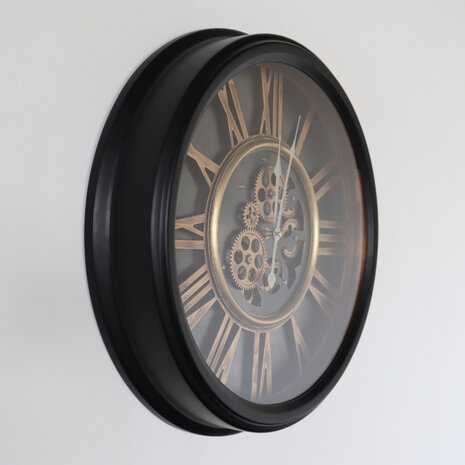 Lizzely Garden & Living Horloge murale industrielle Lois noir avec chiffres romains décoration murale