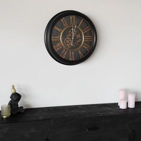 Lizzely Garden & Living Horloge murale industrielle Lois noir avec chiffres romains décoration murale