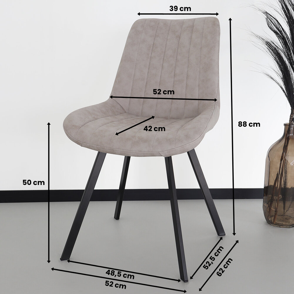 Chaise de salle à manger Susta gris clair Chaise de salle à manger Susta gris clair