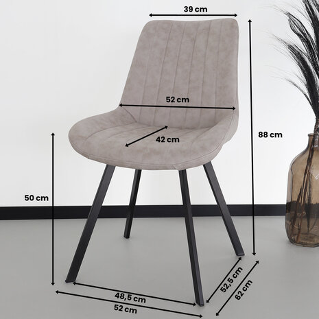 Lizzely Garden & Living Chaise de salle à manger Susta gris clair Lizzely Garden & Living Chaise de salle à manger Susta gris clair