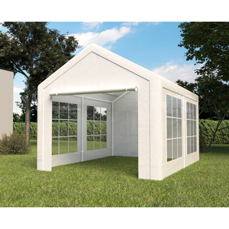 Lizzely Garden & Living Tente de réception 3x4m semi professionnelle 180 gr/m² PE blanc tonnelle de jardin Lizzely Garden & Living Tente de réception 3x4m semi professionnelle 180 gr/m² PE blanc tonnelle de jardin