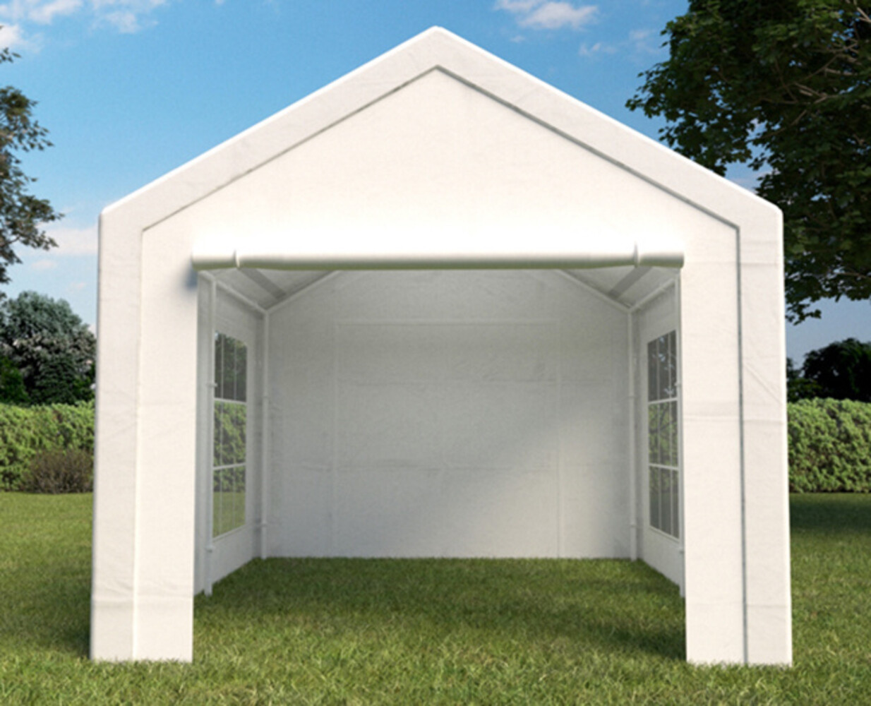 Tente de réception 3x4m semi professionnelle 180 gr/m² PE blanc tonnelle de jardin Tente de réception 3x4m semi professionnelle 180 gr/m² PE blanc tonnelle de jardin