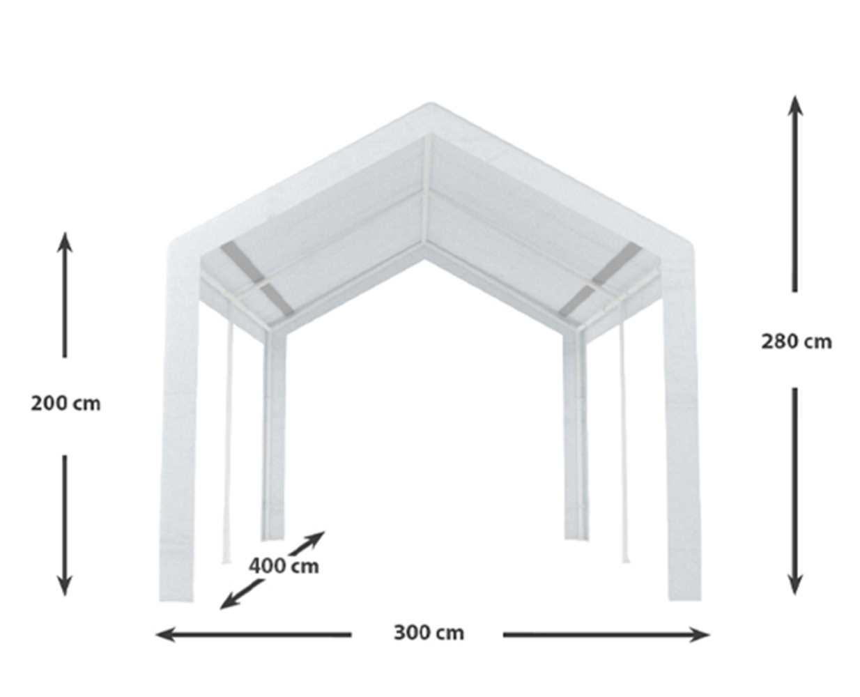 Tente de réception 3x4m semi professionnelle 180 gr/m² PE blanc tonnelle de jardin Tente de réception 3x4m semi professionnelle 180 gr/m² PE blanc tonnelle de jardin
