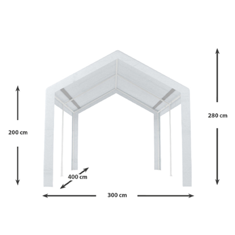 Lizzely Garden & Living Tente de réception 3x4m semi professionnelle 180 gr/m² PE blanc tonnelle de jardin Lizzely Garden & Living Tente de réception 3x4m semi professionnelle 180 gr/m² PE blanc tonnelle de jardin