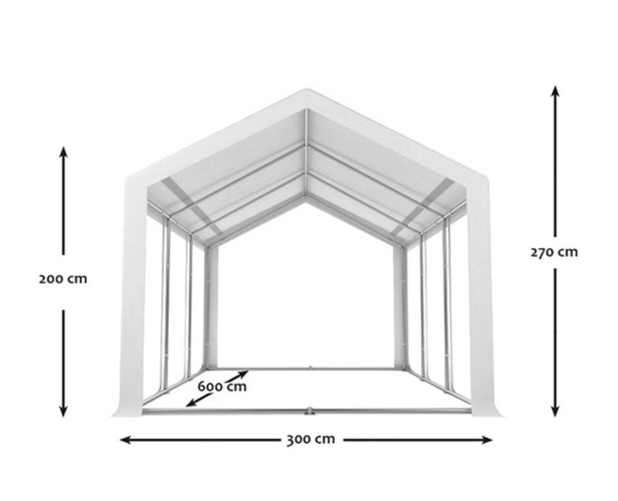 Tente de réception 3x6m en PVC 550 gr/m² retardateur de flamme avec armature au sol Tente de réception 3x6m en PVC 550 gr/m² retardateur de flamme avec armature au sol