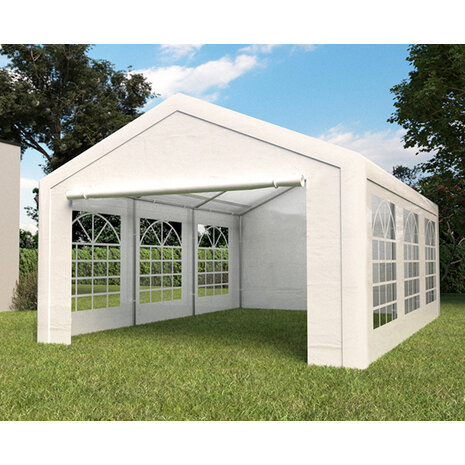 Lizzely Garden & Living Tente de réception 4x6m premium 240g/m² PE poteaux acier galvanisés Lizzely Garden & Living Tente de réception 4x6m premium 240g/m² PE poteaux acier galvanisés