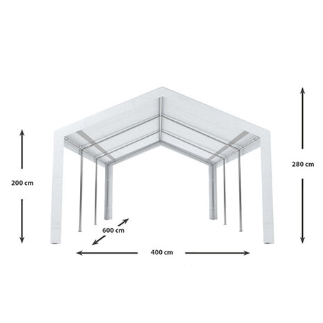 Lizzely Garden & Living Tente de réception 4x6m premium 240g/m² PE poteaux acier galvanisés Lizzely Garden & Living Tente de réception 4x6m premium 240g/m² PE poteaux acier galvanisés