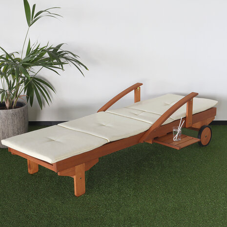 Lizzely Garden & Living Chaise longue Royale de jardin REKE avec coussin