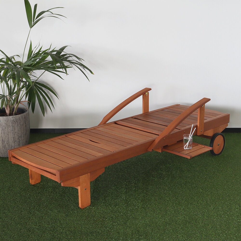 Chaise longue Royale de jardin REKE avec coussin