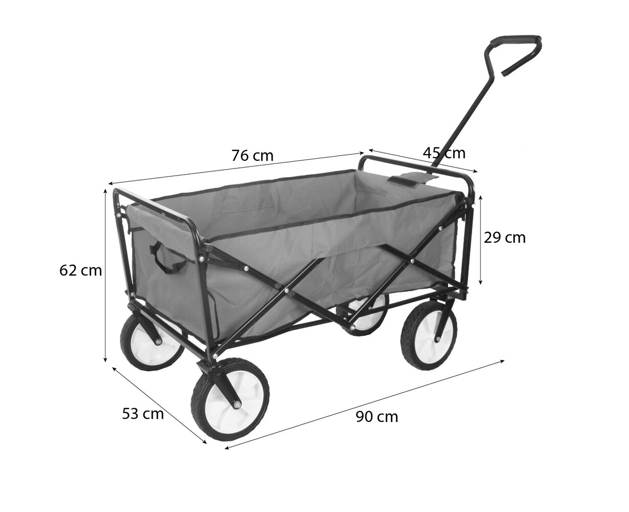 Chariot pliable Gris remorque de jardin
