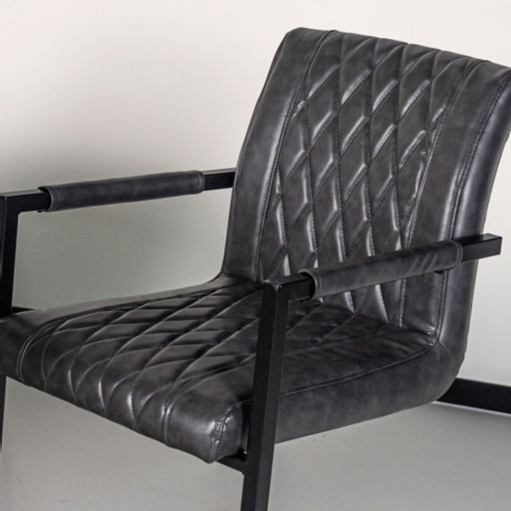 Chaise de salle à manger Joey Kuge Design anthracite avec accoudoirs