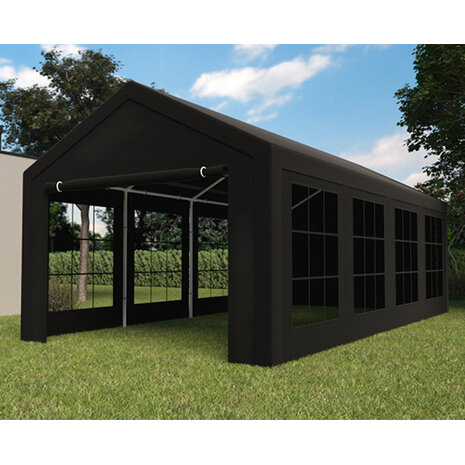Lizzely Garden & Living Tente de réception 4x8m semi professionnelle 180 gr/m² PE noir tonnelle de jardin Lizzely Garden & Living Tente de réception 4x8m semi professionnelle 180 gr/m² PE noir tonnelle de jardin