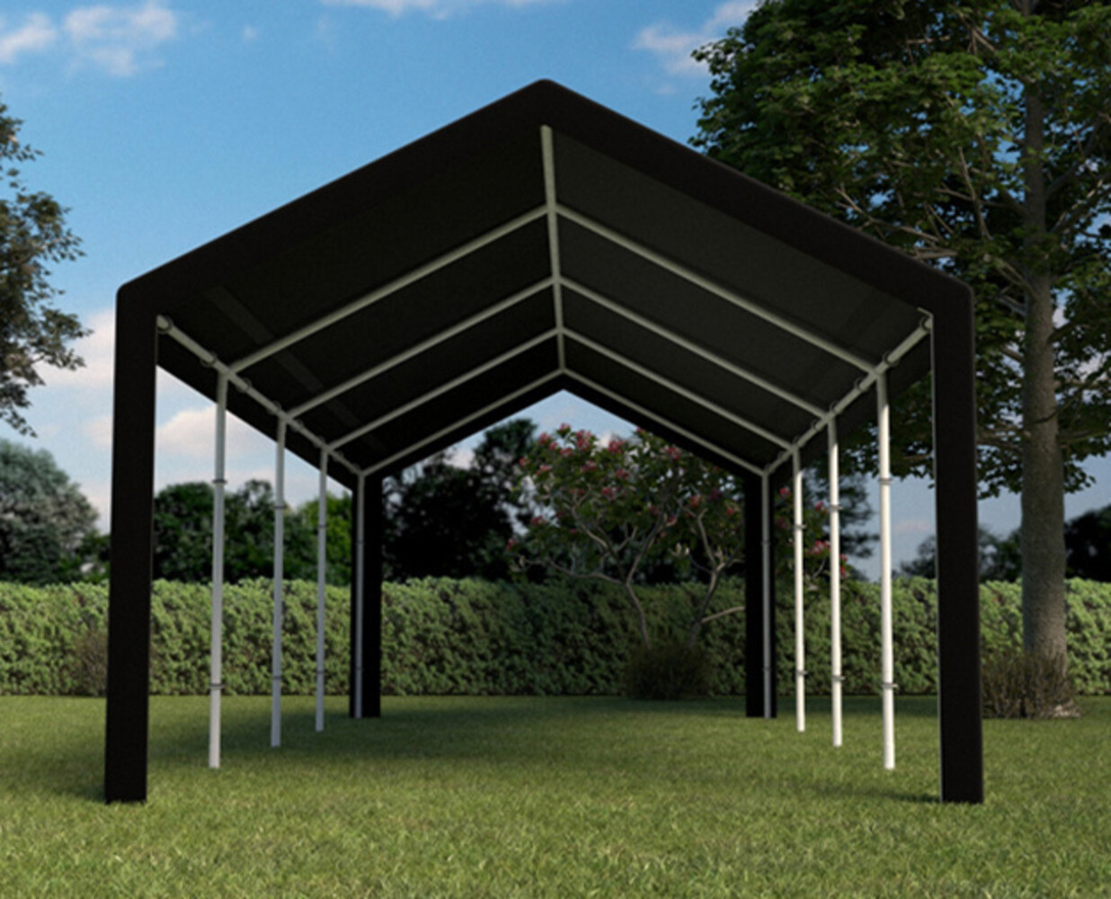 Tente de réception 4x8m semi professionnelle 180 gr/m² PE noir tonnelle de jardin Tente de réception 4x8m semi professionnelle 180 gr/m² PE noir tonnelle de jardin