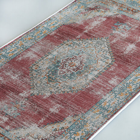 Lizzely Garden & Living Tapis vintage 70x140cm rouge oriental avec motifs Lizzely Garden & Living Tapis vintage 70x140cm rouge oriental avec motifs