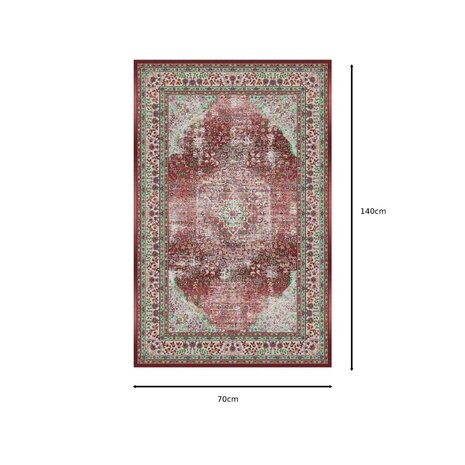 Lizzely Garden & Living Tapis vintage 70x140cm rouge foncé oriental avec motifs Lizzely Garden & Living Tapis vintage 70x140cm rouge foncé oriental avec motifs