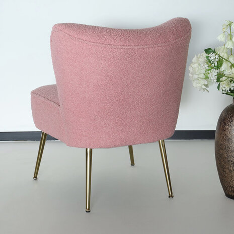 Lizzely Garden & Living Canapé-fauteuil 1 personne rose en tissu teddy Lizzely Garden & Living Canapé-fauteuil 1 personne rose en tissu teddy