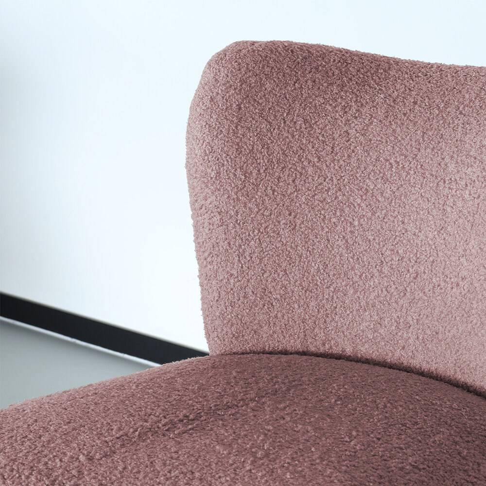 Canapé-fauteuil 1 personne rose en tissu teddy Canapé-fauteuil 1 personne rose en tissu teddy