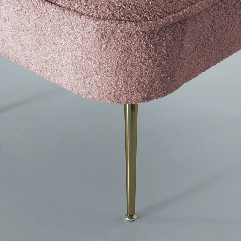 Canapé-fauteuil 1 personne rose en tissu teddy Canapé-fauteuil 1 personne rose en tissu teddy