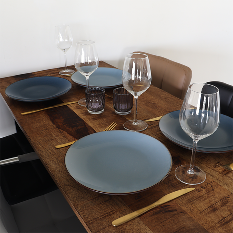 Lizzely Garden & Living Table de bar industrielle Bax durable en bois de manguier 120x60cm table haute