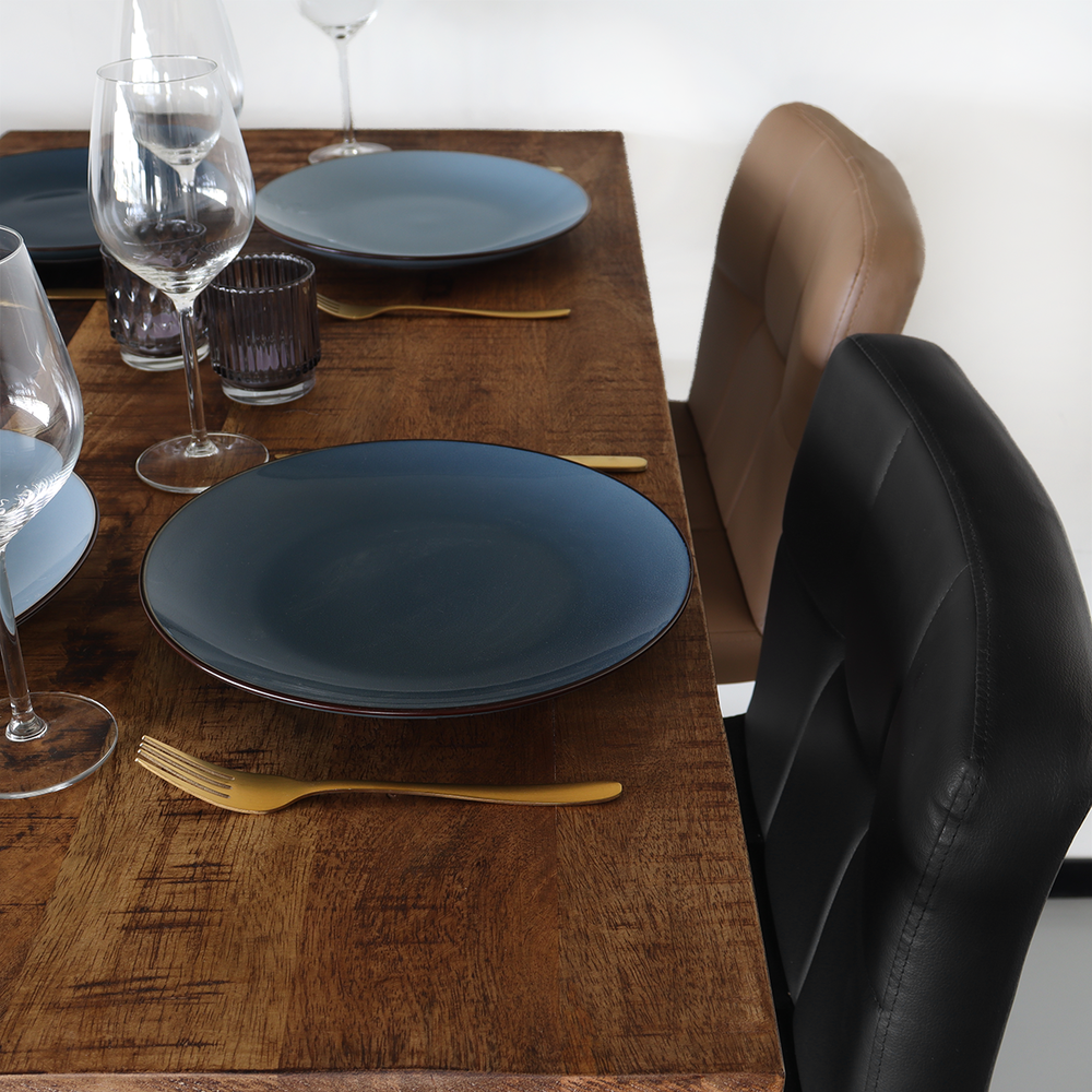 Table de bar industrielle Bax durable en bois de manguier 120x60cm table haute