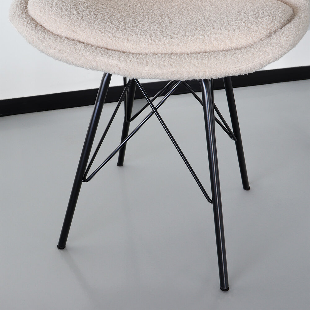 Chaise de salle à manger Viga teddy beige