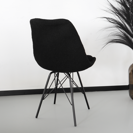 Lizzely Garden & Living Chaise de salle à manger Viga teddy noir