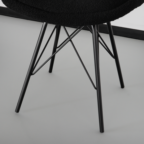 Lizzely Garden & Living Chaise de salle à manger Viga teddy noir