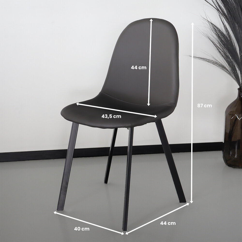 Chaise de salle à manger Simpy anthracite