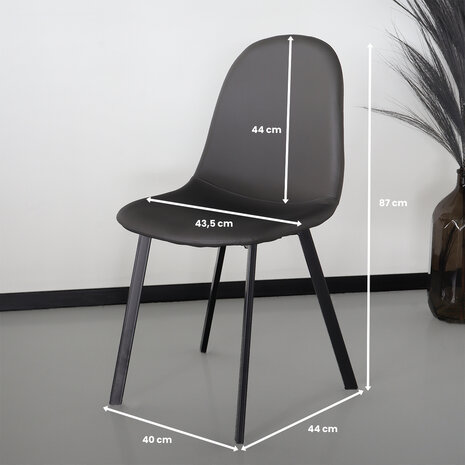 Lizzely Garden & Living Chaise de salle à manger Simpy anthracite